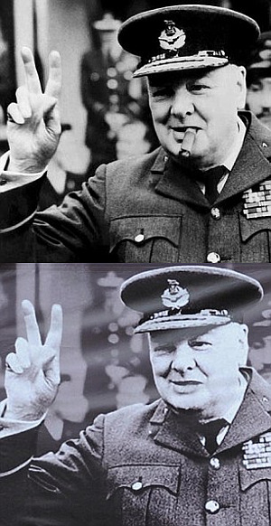 Черчилль с сигарой, Черчилль без сигары